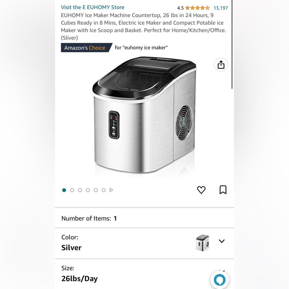 EUHOMY Ice Maker Machine Countertop